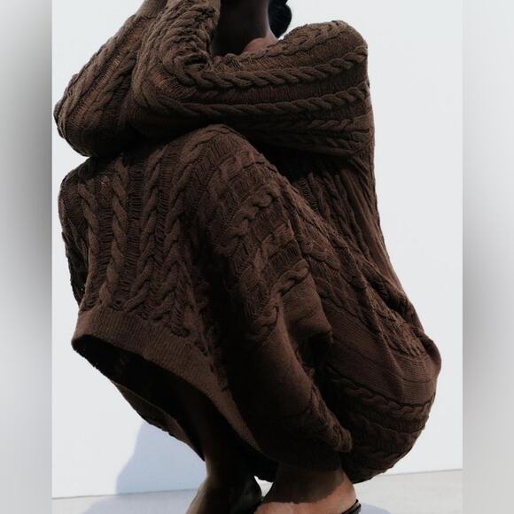 ZARA CABLE-KNIT DRESS - Picture 2 of 5